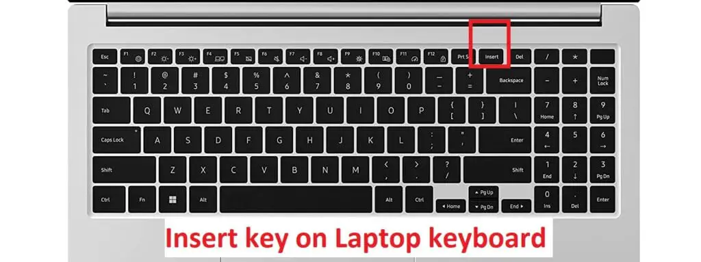 Insert key on laptop keyboard